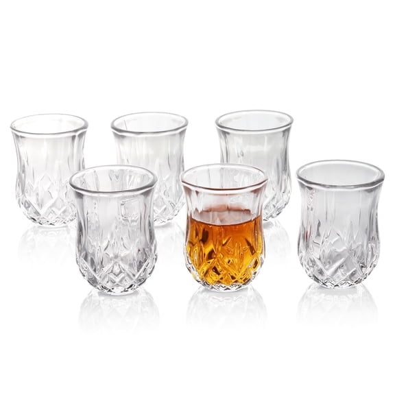 QUAFFER Pineapple Shot (Set of 6) – Classic Whisky Vodka Tequila Sherry Brandy Cordial Mini Snifters Glasses - Perfect for Parties, Bars, Events, Home Bar