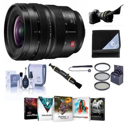 UPC: 0192223143333 | 16-35mm f/4.0 LUMIX S Pro Lens for L-Mount  Bundle with ProOptic 77mm Filter Kit  Flex Lens Shade  Lens Cleaner  Lens Wrap  Cap Tether  Cleaning Kit  PC Software Kit