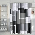 thumbnail image 2 of Hokibero Shower Curtain Shower Curtain Set for Bathroom Geometric Small Shower Curtain with Heavy Duty Water Repellent White Bathroom Curtain for Hotels Bathtubs, 72x84 Grey, 2 of 4