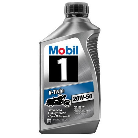 (6 pack) (6 Pack) Mobil 1 20W-50 Full Synthetic Motorcycle Oil, 1 qt