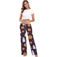 thumbnail image 6 of Women's Ghost Pumpkins Pajama Pants, Casual Pajama Bottoms Lounge Pants Wide Leg, 6 of 7