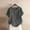 Gray, variant on Cotton Linen Shirts Floral Print Linen Shirts Half Sleeve Casual Blouses Loose Gauze Tunics Cotton Linen Tunic Tops Boho Summer Graphic Tees Gray L