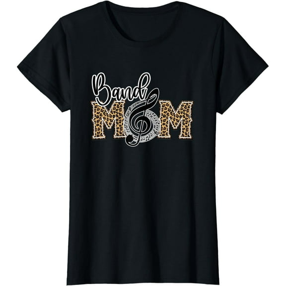 Band Mom Leopard Print Proud Band Mom Musical Marching Band T-Shirt