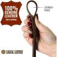 thumbnail image 3 of Logical Leather Dog Leash - 6 Foot Heavy Duty Full Grain Leather Lead; Best for Training - Brown, 3 of 3