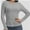 Gray, variant on Womens Long Sleeve Stretch Crew neck T-Shirt Fitted Casual Basic Tops