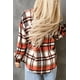 thumbnail image 1 of ABPHQTO Chaqueta de cuadros de franela naranja con bolsillos en el pecho para mujer, 1 of 5