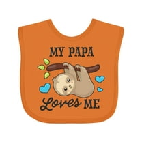 Inktastic My Papa Loves Me with Sloth and Hearts Boys or Girls Baby Bib