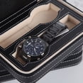 thumbnail image 4 of AURARMLET Black Watch Case with Four Slots for Organized Travel and Home Storage, 4 of 8