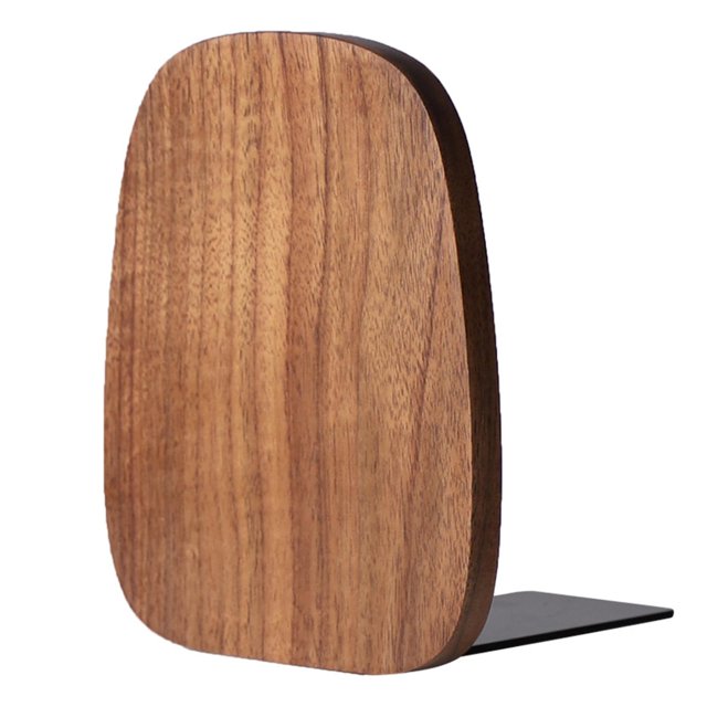 Sujetalibros de escritorio de madera para arte, soporte para revistas, base de hierro antideslizante, nogal negro