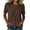 #0102-Brown, variant on Favoffer Women's Linen Blend Tunic Blouses Short Sleeve Round Neck Loose Fit Tops for Work Daily Wear