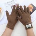 thumbnail image 1 of Brown Gloves Mittens Men Can Enable Screen Gloves Men Warm Stretch Knitted Gloves Mittens Winter Keep Warm Knitting Golves Students Outdoor Riding Hiking Mittens, 1 of 5