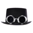 thumbnail image 4 of Gorro Steamgoggles, cilíndrico, gafas de soldador extraíbles, steampunk nuevo, inventor, disfraz, carnaval, Halloween, fiesta temática,Negro,Talla única, 4 of 5