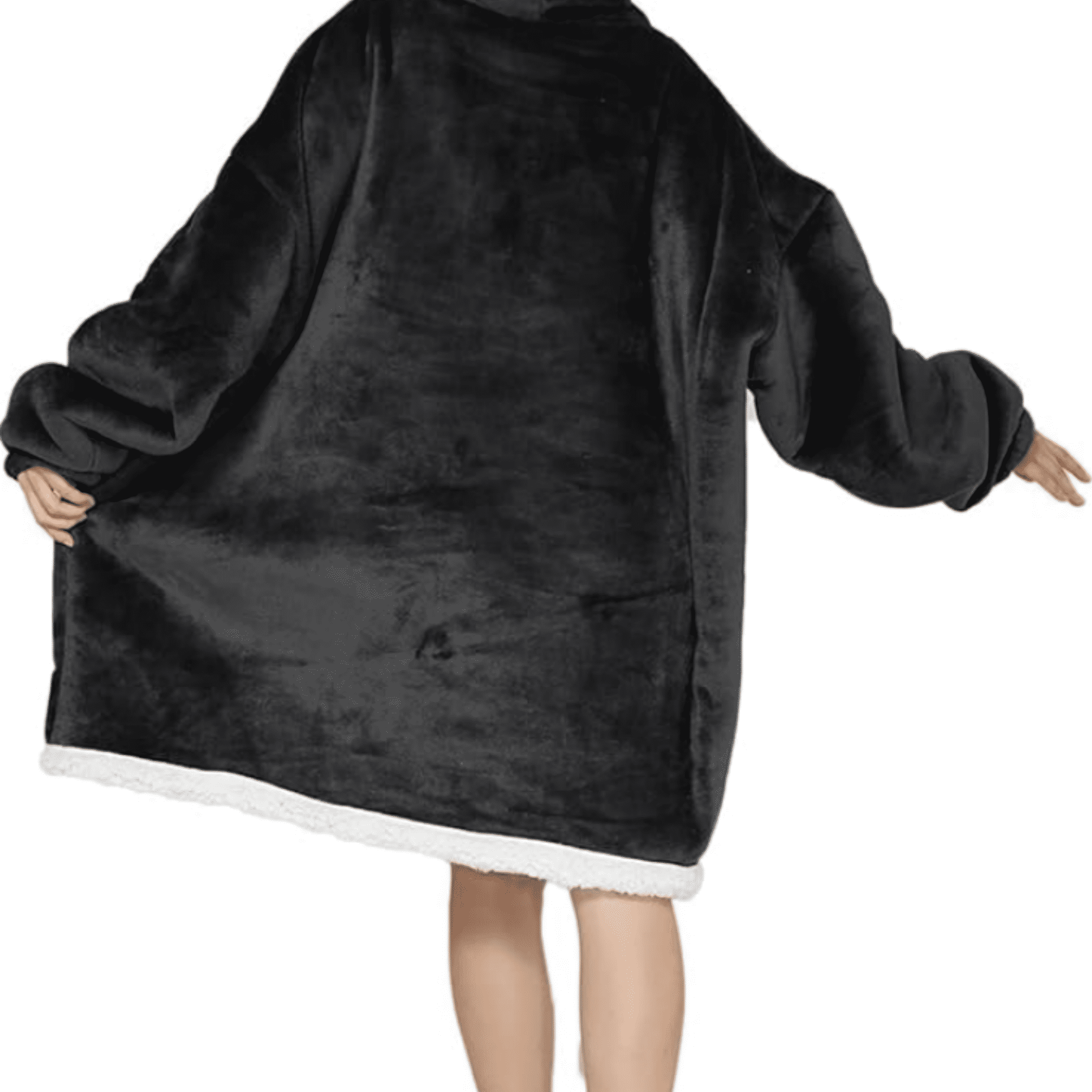 Oversized Blanket Hoodie Sherpa Fleece Wearable Blanket for Unisex Adult Hooded Sweatshirt