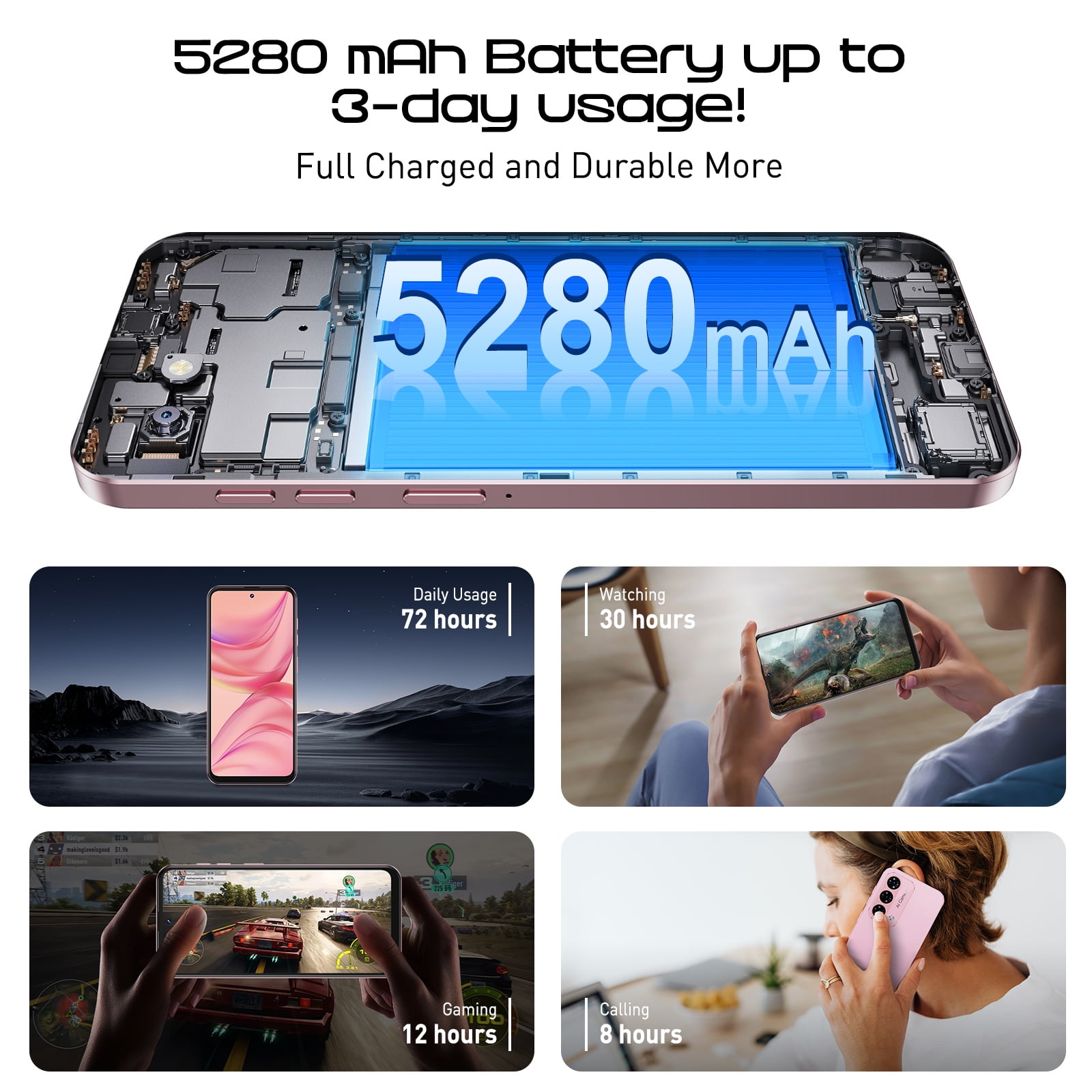 T Mobile Unlocked Smartphones, XGODY 6.79" Unlocked Cell Phone | 4G RAM 128G ROM | 8MP +21MP | 5280 mAh Android Phones | Pink