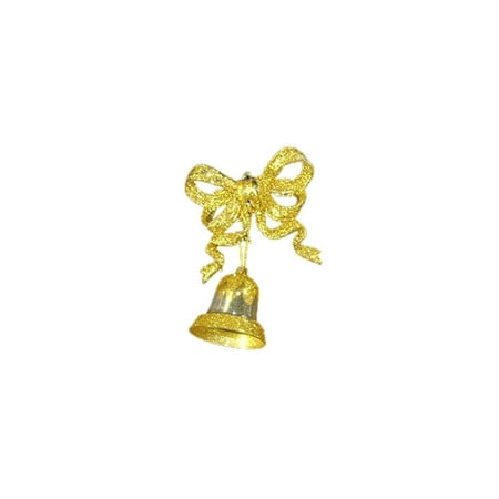 - Loi 2ct Glitter Bow with Bell Christmas Ornament Set 5