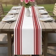 thumbnail image 4 of Red Striped Table Runner 108 Inches, Farmhouse Simple Line Vertical Stripes Bed Runner Dresser Scarves Tabletop for Indoor Outdoor Parties/Ceremony/Banquet, 13"x 108", 4 of 9