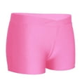 thumbnail image 2 of inlzdz Girls V Cross Waist Short Leggings Bike Dance Tumbling Athletic Gymnastics Shorts Activewear Pink 10, 2 of 6