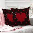 thumbnail image 5 of Valentine''s Day Pillow Covers 20x20 Inch Set of 2 Big Red Hearts Small Red Hearts Decor Black Throw Pillow Covers Valentine''s Day Cushion Case Decoration for Sofa Couch 53D, 5 of 6