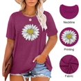 thumbnail image 6 of XCHQRTI Daisy T Shirts Women Plus Size Graphic Tshirts Casual Short Sleeve Oversized Tee, 6 of 7