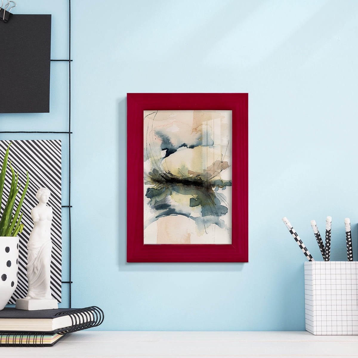 Winter Shoal II - Framed Print w/glass - Cherry Red
