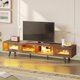 thumbnail image 1 of LLXINGS Mid Century Modern TV Stand for 75 inch TV, LED Entertainment Center with Storage and Sliding Doors, Low Profile TV Consoles for Living Room, Ancona Walnut, 1 of 9