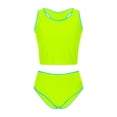 thumbnail image 5 of QIUOMBBP 2 Piece Tankini Swimsuits for Women Full Coverage Cropped Tank Top with High Waist Bottom Beach Vacation Modest Bathing Suit Green XL, 5 of 10