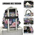 thumbnail image 3 of FORMRS Mini Backpack Purse for Women Quilted Travel Daypack Casual Shoulder Bag, Pink and Purple Flowers, 3 of 7