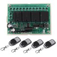 thumbnail image 2 of Interruptor Remoto De Relé De 12 V, Interruptor De Control Remoto Inalámbrico, Módulo De Relé De 4 Canales, Kit Receptor Universal Para Luces, Puerta De Garaje, Motor, Toldo, 2 of 7