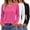Rose-White-Black, variant on MOSHU 3 Pack T Shirts for Women V Neck Long Sleeve Womens T-shirts Casual Basics Tees Loose Fit Fall Tops
