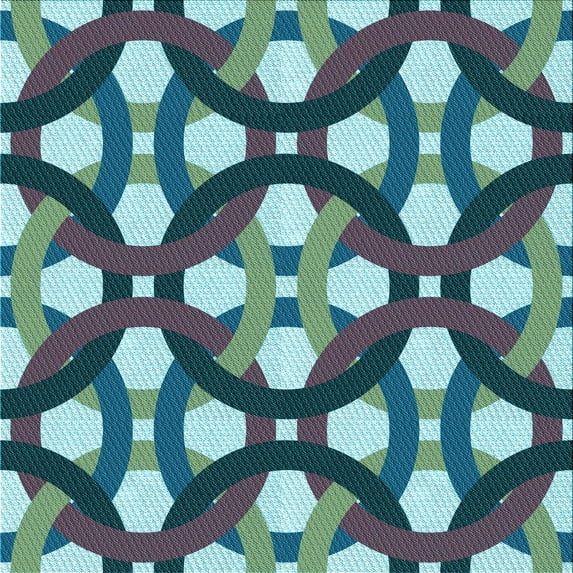 Ahgly Company Indoor Square Patterned Tiffany Blue Area Rugs, 8' Square