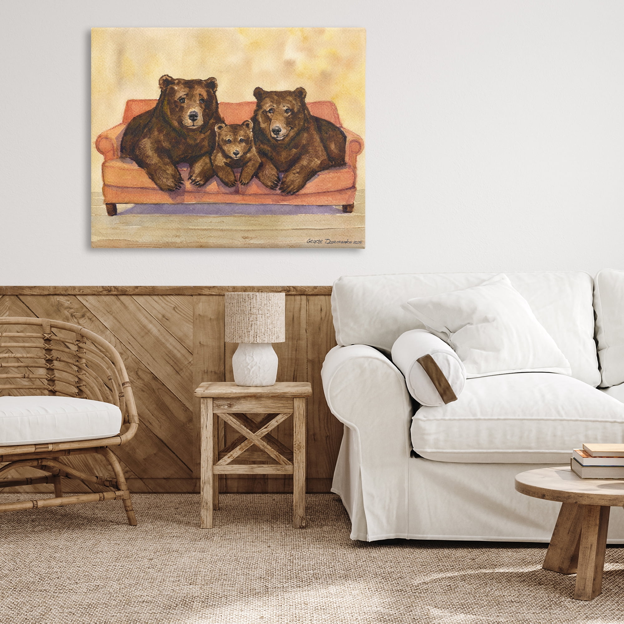 Stupell Industries Bear Family Trio Canvas Wall Art, design by George Dyachenko