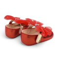 thumbnail image 5 of Baby Girls Soft Sole Leather Crib Shoes Anti-slip Bowknot Prewalker Infants Sneaker Breathable Casual Mesh Flats Toddler Soft Soled Walking Shoes, Red, L, 5 of 6