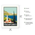 thumbnail image 2 of Italian Lakes Italy - Vintage Travel Poster c.1930 - Fine Art Matte Paper Print (Unframed) 18x24in, 2 of 4