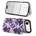 thumbnail image 6 of Wallet Case For Apple iPhone Air / 17 Pro / 17 Pro Max Series with Card Holder, PU Leather Kickstand Card Slots Screen Protector Included For iPhone 17 Series, Purple Flower, 6 of 8
