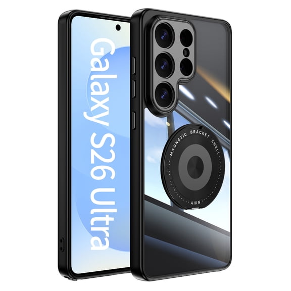 for Samsung Galaxy S26 Ultra Magnetic Clear Case Compatible with MagSafe, Drop Protection Ultra Slim Shockproof Anti-Scratch Phone Case with Camera Lens Protector Dust-Proof for Men Women - Black