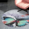 thumbnail image 4 of Watercolor Butterflies And Flowers Round Carpet Circle Rug Outdoor Patio Area Rug Washable Large Area Rugs Hallway Room Decor Fitness Mats, 4 of 8