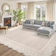 thumbnail image 5 of Garvee 10'x13' Scalloped Area Rug Modern Lace Edge Carpet, Washable Solid Rug Non-Slip Low Pile Indoor Mats for Living Room Bedroom Home Decor, Beige, 5 of 10