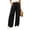 Black, variant on Hulanddfd Women's Pants Solid Double-Pocket Elastic-Waist Athletic Sweatpants Army Green Size 2XL