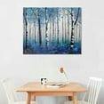 thumbnail image 2 of ARISTURING White Birch Forest Wall Art Decor Canvas Picture Print Blue Green Tree Blue Maple Leaf Plant Living Room Bedroom Bathroom Office Modern Framed Artwork Home Kitchen Decoration, 2 of 4