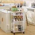 thumbnail image 4 of Carro de Cocina Rodante ThreeHio de 4 Niveles, Mesa para Microondas con Almacenamiento, Estante de Cocina con Ruedas, Organizador para Estación de Café para Sala, Oficina o Balcón, 4 of 7