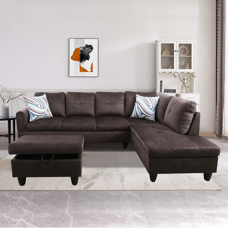 Aukfa Sectional Sofa, Living Room Couch with Storage Ottoman Aukfa Sectional Sofa, Living Room Couch with Storage Ottoman