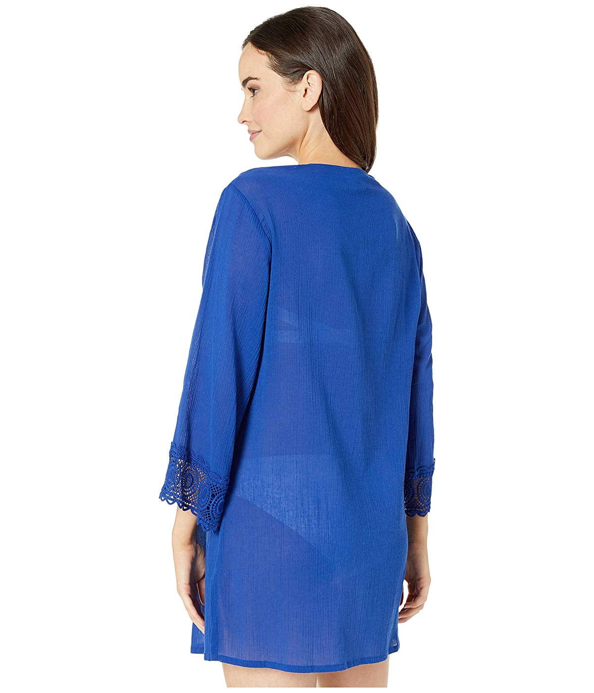 La Blanca - La Blanca Island Fare V-Neck Tunic Cover-Up Blueberry - Walmart.com - Walmart.com