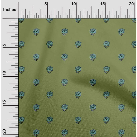 oneOone Organic Cotton Poplin Twill Fabric Floral Block Fabric Prints By Yard 42 Inch Wide
