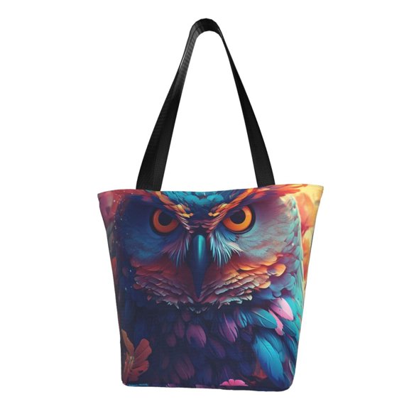 Easygdp Colorful Feather Owl Shoulder Bags for Women,Crossbody Bags Shoulder Purse Handbag for Women