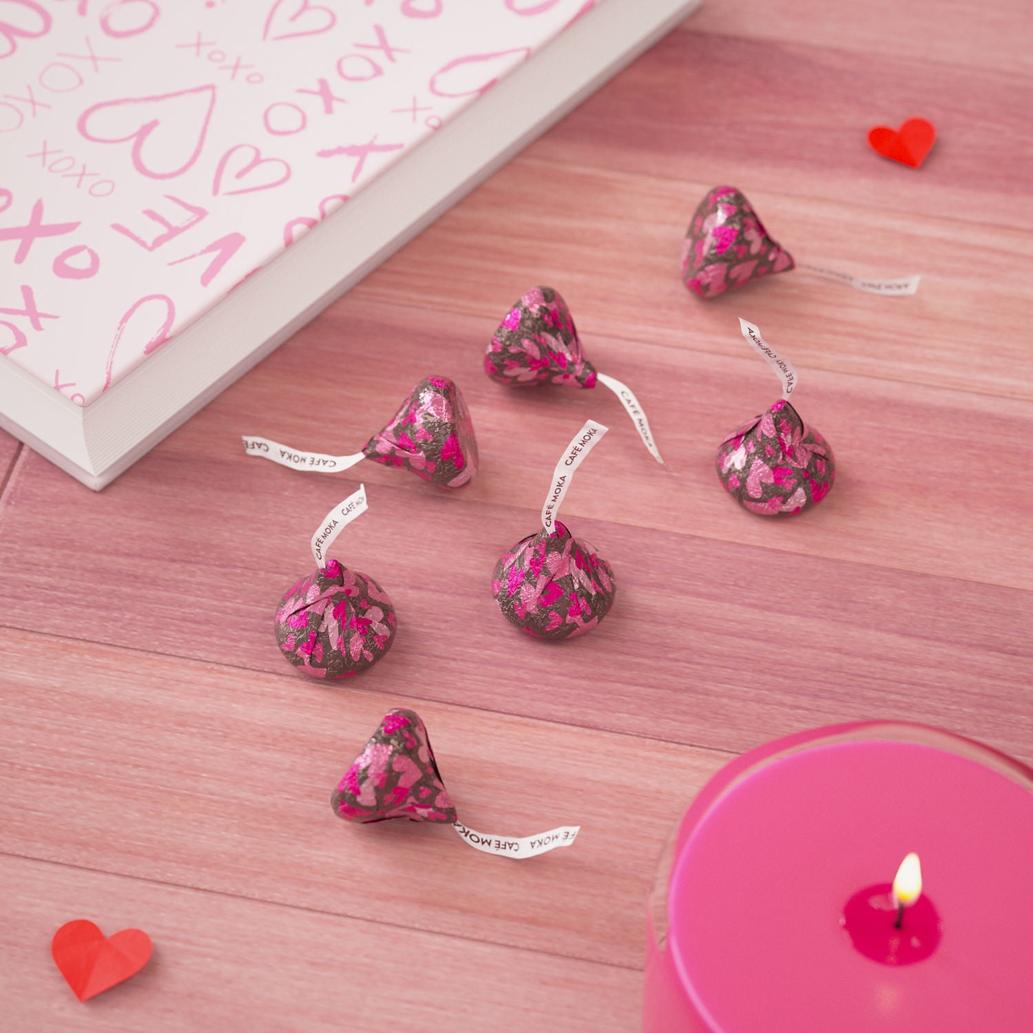 HERSHEY'S KISSES Cafe Moka Flavored, Valentine's Day Candy Bag, 9 oz