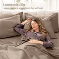thumbnail image 5 of Bare Home Organic Sateen Sheet Set - 400 Thread Count - 100% Organic Cotton - 3 Piece - Twin XL, Taupe, 5 of 10