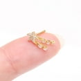thumbnail image 3 of Golden Sparkle Flower Dangle Gem Drop Nose Stud Ring, 3 of 5