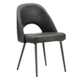 thumbnail image 3 of Weston Home Kolten Upholstered Dining Chairs, Set of 2, Dark Gray PU Leather, 3 of 9