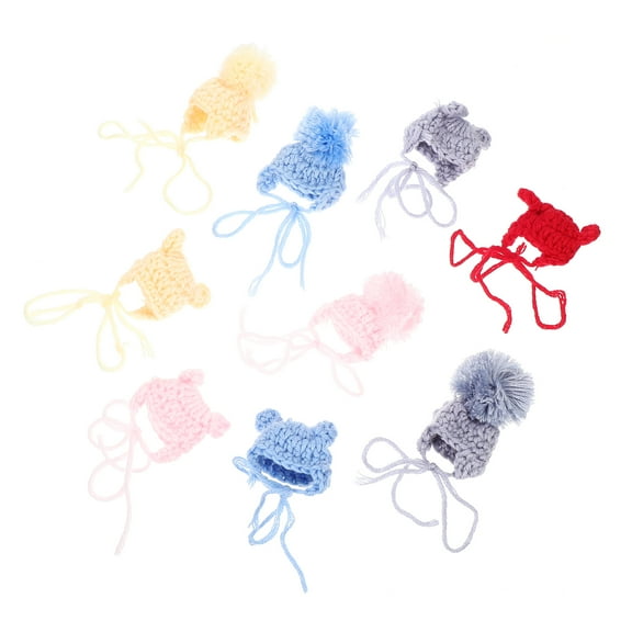 BESTOYARD 9pcs DIY Crochet Hat Assorted Color Wool Gift for Women in Mixed Style