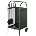 thumbnail image 1 of CoSoTower 15" Outdoor Firewood Rack with Wheels and Tools, Heavy Duty Wood Storage Stacker, Indoor Outdoor Log Rack, Black, 1 of 7